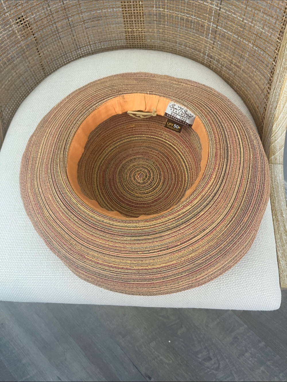 Women’s Straw Sun Hat with Multicolor Cord Sand and Sea UPF 50+ - Picture 4 of 4